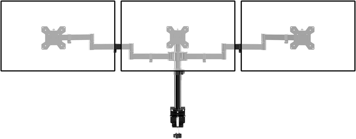 Suptek Triple LED LCD Monitor Desk Mount Heavy Duty Fully Adjustable Stand for 3 / Three Screens up to 27 inch (MD6463)