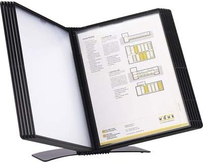 Tarifold Desktop Reference System, 10 Pockets with Easy-Load Design, Black | Tarifold Desktop Reference System, 10 Pockets with Easy-Load Design, Black