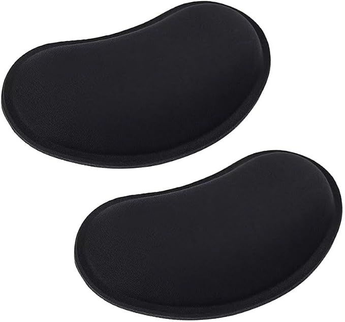 MXCOIRTP Wrist Rest for Mouse, Ergonomic Memory Foam Wrist Cushion Support Pad, Mouse Wrist Pad with Non-Slip Base for Typing Pain Relief, Office, Home, Gaming, Computer, Black, 2PCS