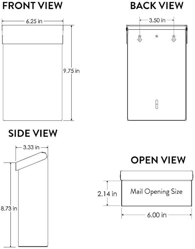 Architectural Mailboxes Modern Heritage Wall Mount Mailbox, Bronze, Small | Galvanized steel build for outside with weather-resistant outdoor construction and a rust-resistant powder-coat finish.