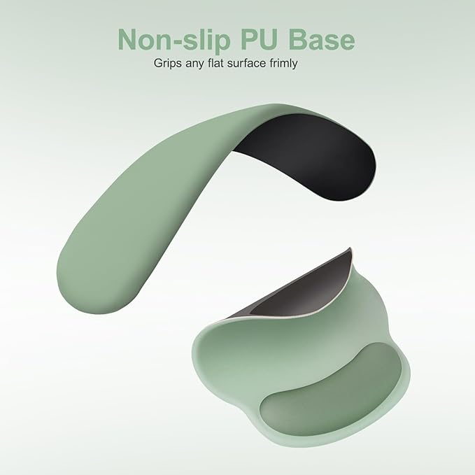 MOSISO Wrist Rest Support for Mouse Pad&Keyboard Set, Antique Green | Circle Curved Ergonomic Mousepad Non-Slip Base Home/Office Pain Relief&Easy Typing Pad with Soft Cloth&Silicone Lining