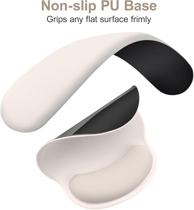 MOSISO Wrist Rest for Mouse Pad Set, Large Gaming Deskpad, Stone Gray | Circle Curved Mousepad&Keyboard Wrist Rest&Coaster, Ergonomic Non-Slip Mousepad&Easy Typing Pad with Silicone Lining