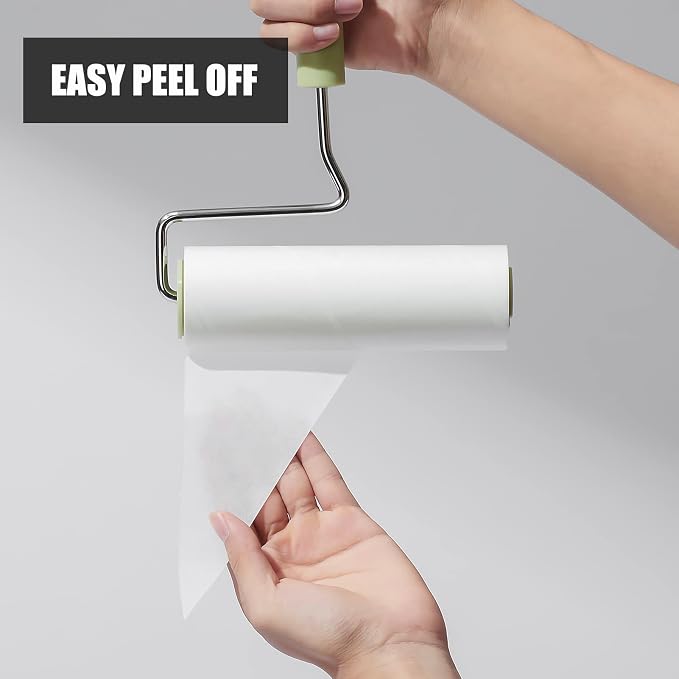 Extra Sticky Large Surface Lint Roller, 6.3''Wide Roller for Pet Hair | Long Handle Lint Remover for Couch, Furniture, Clothes, Dog & Cat Hair Remover (4 Refills / 360 Sheets)