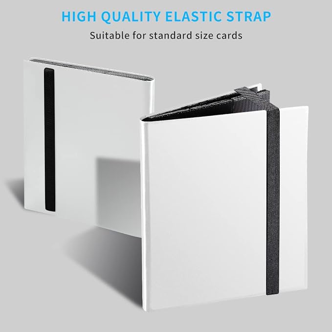 Card Binder, Upgraded 9 Pockets Trading Card Collection Binder for Cards, 360 Card Book Holder Album for Yugioh, MTG, TCG, Magic, Sports Cards - White