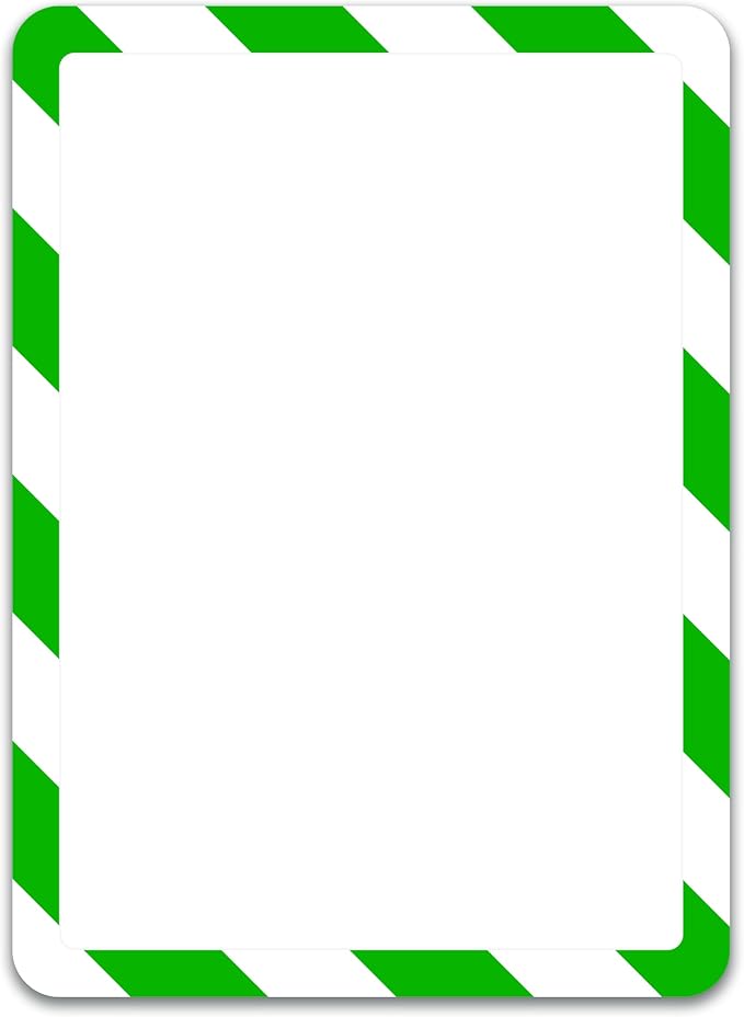 Tarifold Magnetic Safety Display Pockets, Letter Size, Green/White, 2 Pack | 2 magnetic safety display pockets, full magnetic backing, wide opening for quick updates, portrait or landscape, green/white
