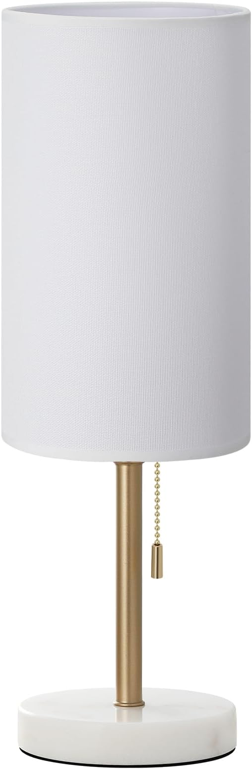 Dicoool 17" Bedside Table Lamp for Bedroom, Marble Desk Lamp with USB Ports | 17" Tall Night Stand Lamp, Luxury Marble Base, USB A+C Ports, 3 Color Temperatures, LED Bulb Included