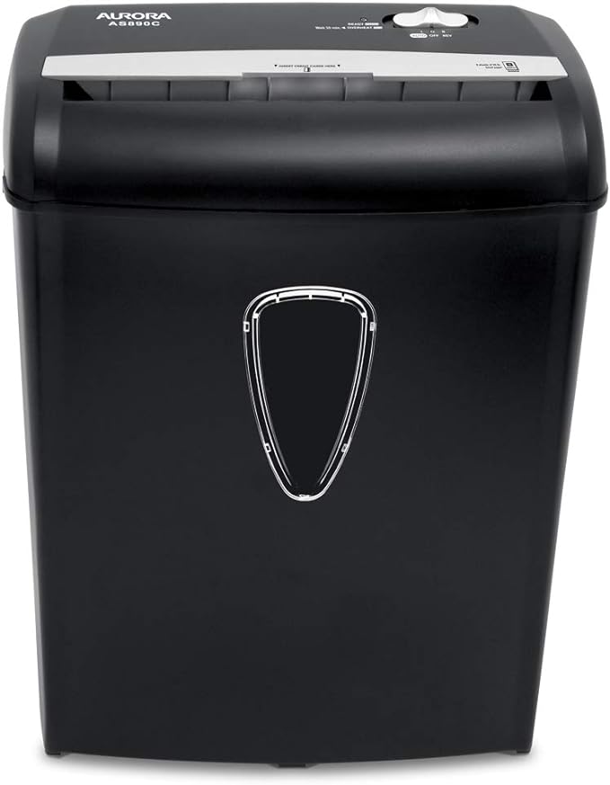 Aurora AS890C 8-Sheet Cross-Cut Paper/Credit Card Shredder with Basket