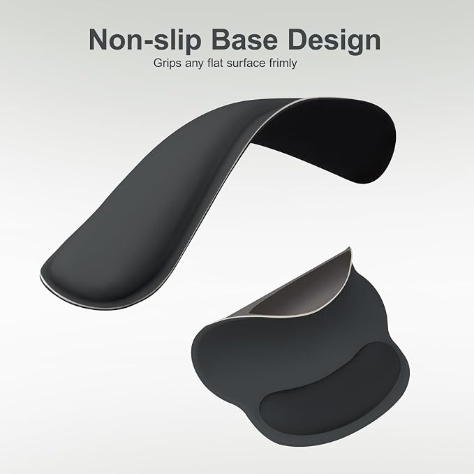 MOSISO Wrist Rest Support for Mouse Pad&Keyboard Set, Slate Gray | Streamline Ergonomic Mousepad&Coaster Non-Slip Base Home/Office Pain Relief&Easy Typing Pad with Soft Cloth&Silicone Lining