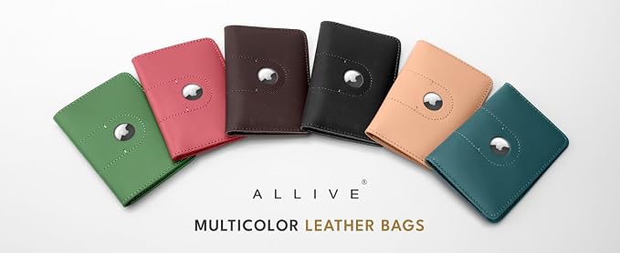 ALLIVE Passport Holder for Travel, Genuine Leather Passport Holder with AirTag Slot for Women and Men, Passport Cover Wallet for Travel Must-Haves, Airport Essentials, Travel Gifts, Black