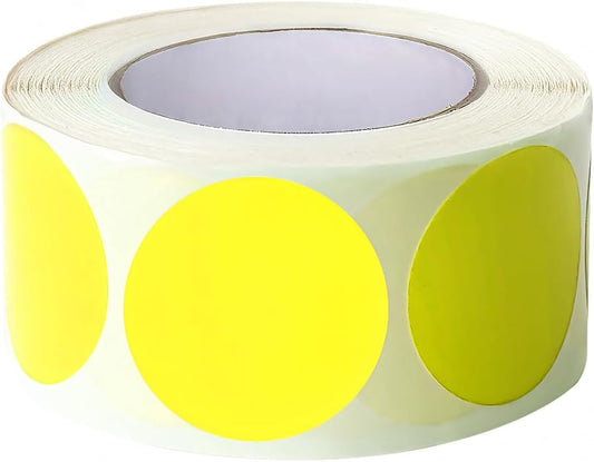 SHYGO® 1“ Yellow Circle Dot Stickers Color Coding Labels, 1000PCS 2 Rolls