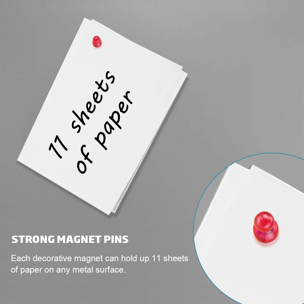 Ant Mag Magnetic Push Pins Strong Push Pin Magnets for Fridge Whiteboards Calendars Maps in School & Office Pack of 18 Black