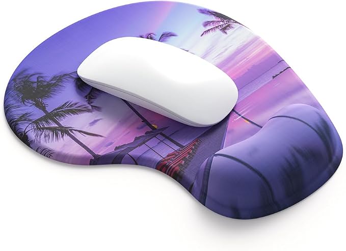 Office Mousepad with Gel Wrist Support - Ergonomic Gaming Desktop Mouse Pad Wrist Rest - Design Gamepad Mat Rubber Base for Laptop Computer -Silicone Non-Slip Special-Textured Surface (15PalmS)