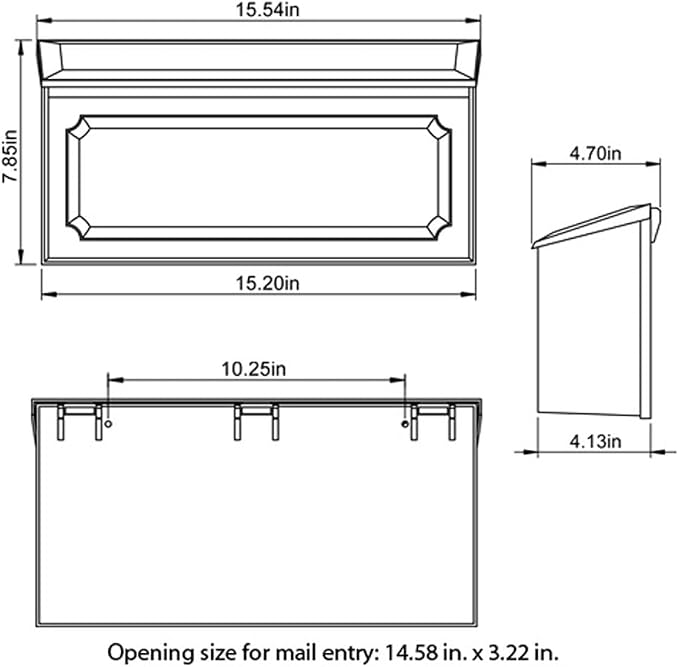 Architectural Mailboxes Windsor Plastic Wall Mount Mailbox, White, Small | Durable rust-resistant build with weather-resistant outdoor construction.