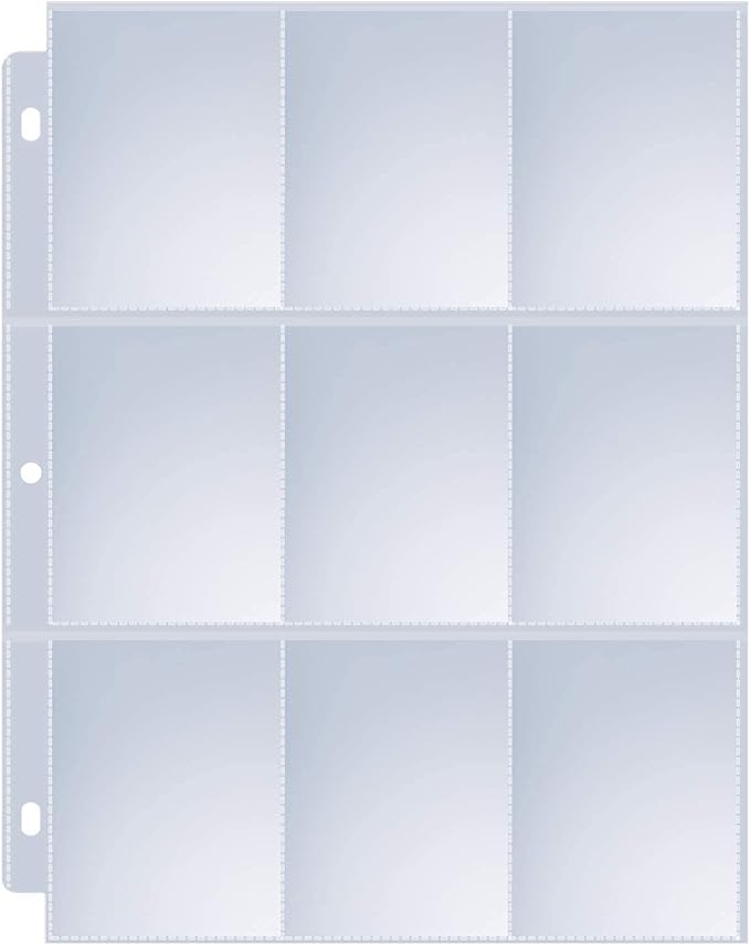 400 Pack 9 Pocket Page Protectors, Sooez Trading Card Sleeves for 3 Ring Binder, Baseball Cards Holder, Protective Pages Sheets for Binders Album, Fit for Collectible Games, Sports Cards