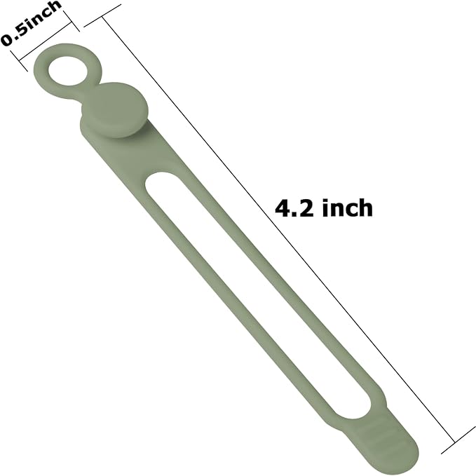 16Pcs Silicone Cable Ties Cord Organizer for Bundling Earphone, Phone Charger, Computer Cords, Reusable Wire Cable Management in Home,Office,Kitchen,School,Travel (Green)