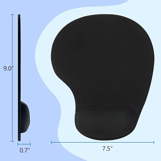 Ergonomic Mouse Pad with Wrist Rest, Gel Wrist Support Mousepad, Pain Relief Laptop Computer Mouse Pad, Non-Slip Mouse Pads for Office & Home (Red)