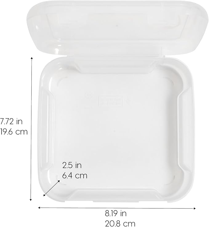 IRIS USA Scrapbook Case |Made in USA| Fits 6"x6" - Thick (8-Pack) - Clear | Portable Plastic Organizers with Built-In Handles for Small Paper, Art, Craft Supplies & Photos