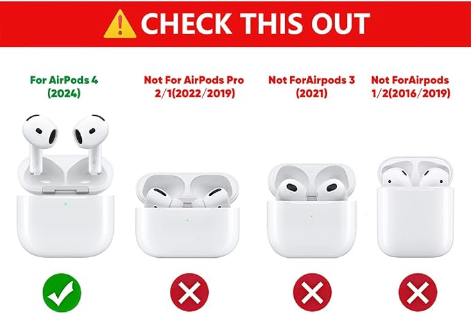 (3Pack) Case for AirPods 4 Wireless Earbuds with Cleaning Pen kit, XMBYGY Silicone Cute Cartoon Charging Case Shockproof Protective Cover and Carabiner for AirPods 4th Generation Headphones