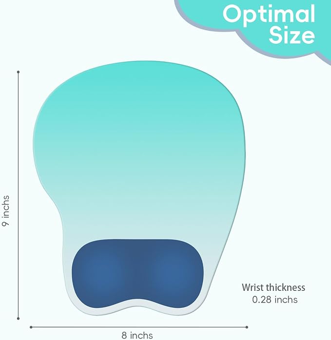 Ergonomic Mouse Pad,Non Slip Mousepad Wrist Rest Support for Office, Computer, Laptop & Mac(A-Green Blue)