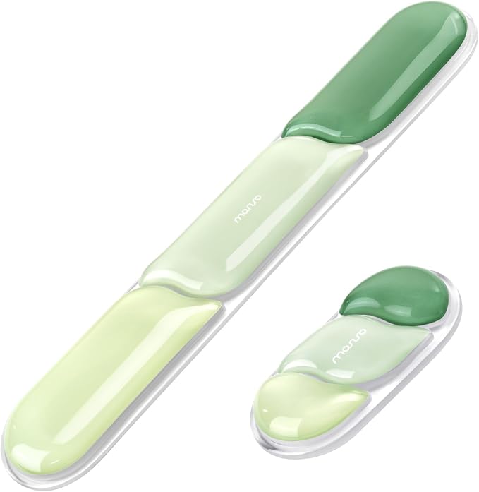 MOSISO Gel Keyboard Wrist Rest&Wrist Support for Mouse, Streamlined | Ergonomic Soft Cooling Gel Mousepad Pain Relief Easy Typing Pad Non-Slip Computer Laptop Home/Office, Green