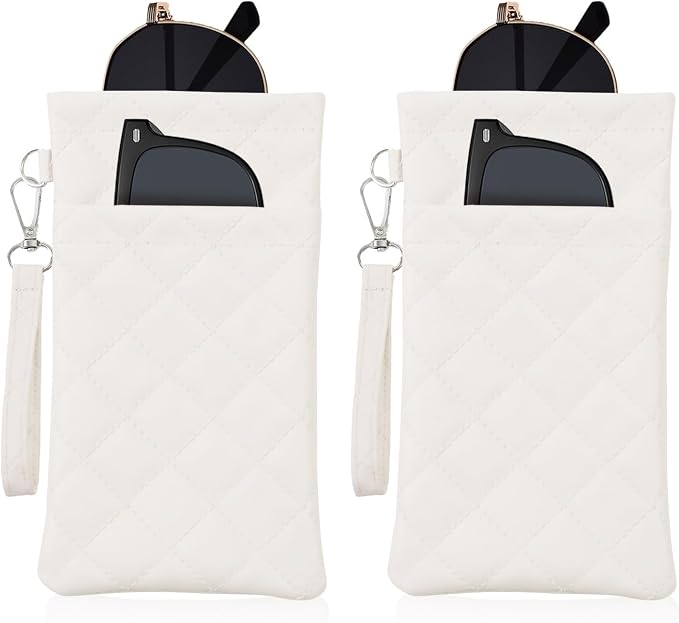 Double Eyeglass Case Soft Dual Glasses Case for Women Men Travel Squeeze Top Sunglasses Cases Eyeglasses Pouch