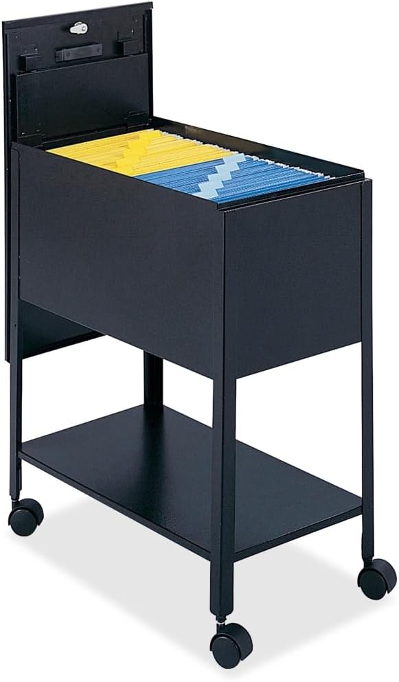 Safco Extra Deep Mobile Tub File with Lock, Letter Size Gray