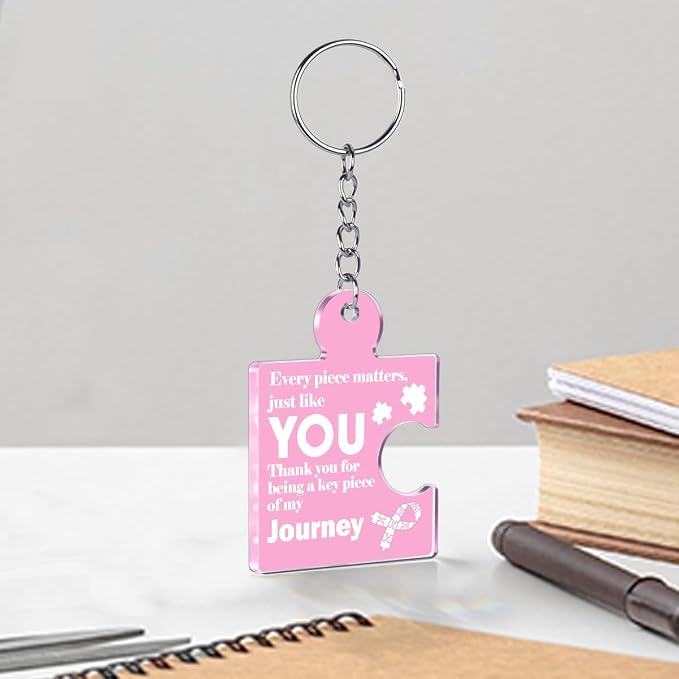 Team Appreciation Gifts Bulk Thank You Keychains for Coworkers | Gift Set for Employee, Staff, Teachers, Teamwork Puzzle Piece Keyring, Acrylic