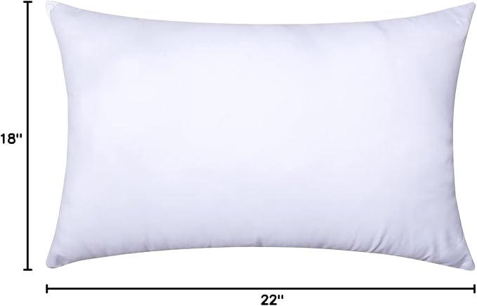 MIULEE 18x22 Inch Throw Pillow Insert for Couch Sofa Bed | Premium Virgin Filling, Soft Brushed Fabric, Rectangle Decorative Pillow, Lumbar Back and Neck Support
