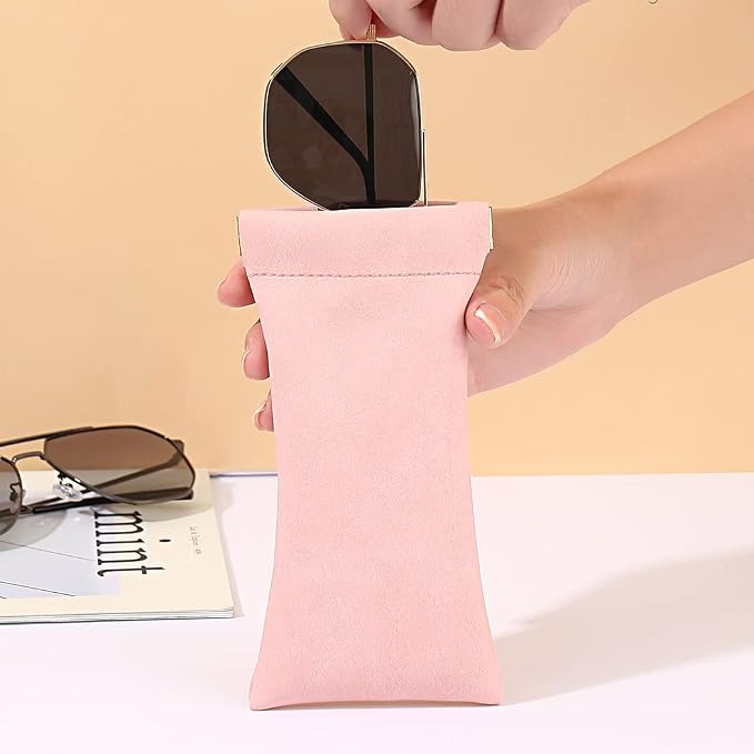 Glasses Case 4 Pack, Eyeglasses Case For Women men, PU Soft Glasses Sunglasses Case Portable Eyewear pouches