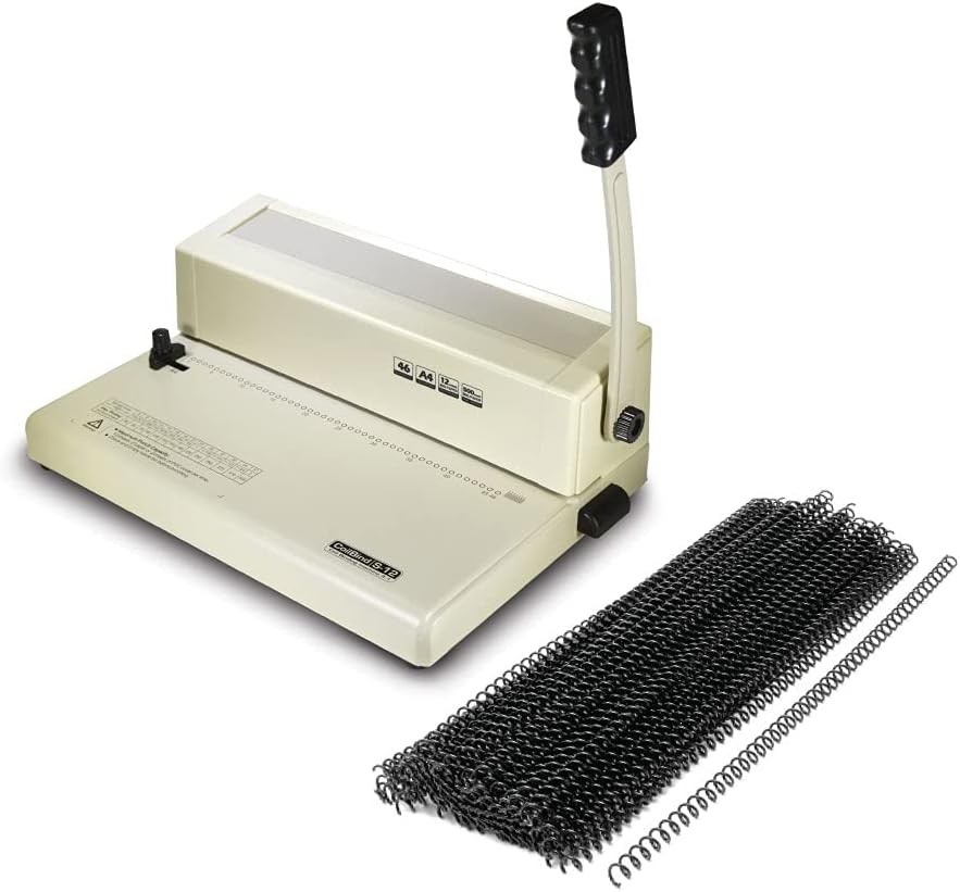 PPE S12 Coil Binding Machine Spiral Coil Binding Machine Manual Round Hole Punch 4 to 1 Pitch 12 Sheet Punch Capacity