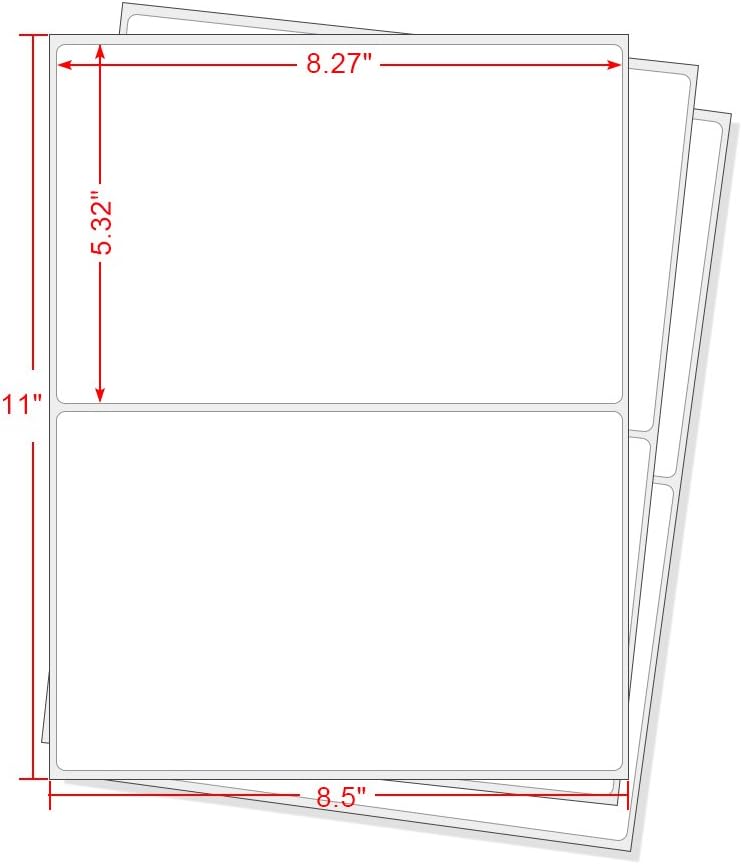 MFLABEL® Round Conrner Half Sheet Shipping Labels 2-UP Click-n-Ship Mailing Postage Labels(4000Labels)