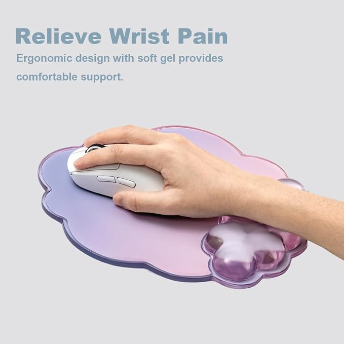 Sumgsn Cloud Keyboard Wrist Rest, Ergonomic Gel Wrist Support Pad for Desk | Soft Gel Heat Dissipating Reduce typing wrist pain Office accessories