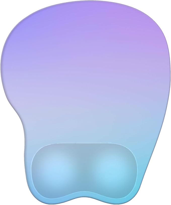 Mouse Pad with Wrist Rest Ergonomic Mouse Pad with Comfortable M-Shape Pain Relief Wrist Support Non-Slip PU Base Mousepad for Laptop, Office & Home (Blue Violet)