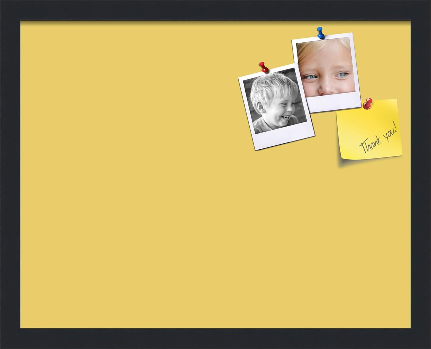 PinPix 19x15 Inch Cork Bulletin Board. This Decorative Framed Pin Board Comes with Honey Pastel Design and a Satin Black Frame. Ideal for Home Office Decor or Message Board (PinPix-1810)