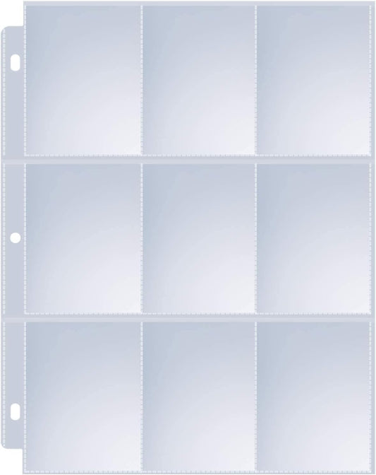 120 Pack 9 Pocket Page Protectors, Sooez Trading Card Sleeves for 3 Ring Binder, Baseball Cards Holder, Protective Pages Sheets for Binders Album, Fit for YuGiOh, MTG, Game, Business & Sports Cards