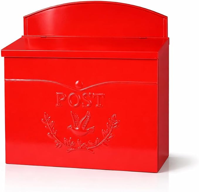 NACH Mailboxes for Outside Wall Mount, 11.5 x 5 x 13 inches, Red Waterproof Mailbox, Wall Mailboxes for Outside - The Chelsea Mailbox