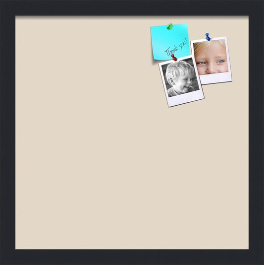 PinPix 15x15 Inch Cork Bulletin Board. This Decorative Framed Pin Board Comes with Desert Pastel Design and a Satin Black Frame. Ideal for Home Office Decor or Message Board (PinPix-1815)