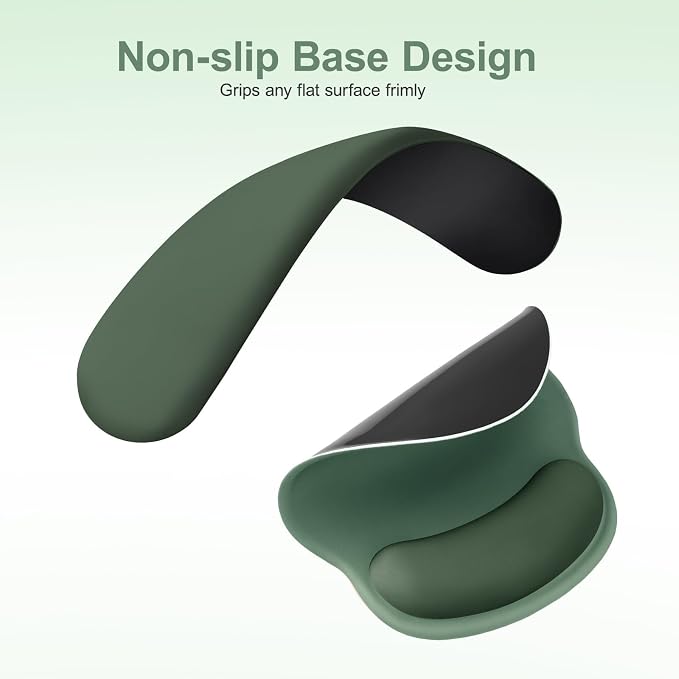 MOSISO Wrist Rest Support for Mouse Pad&Keyboard Set, Midnight Green | Circle Curved Ergonomic Mousepad Non-Slip Base Home/Office Pain Relief&Easy Typing Pad with Soft Cloth&Silicone Lining