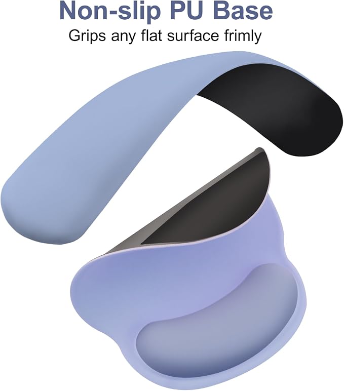 MOSISO Wrist Rest Support for Mouse Pad&Keyboard Set, Stone Blue | Circle Curved Ergonomic Mousepad Non-Slip Base Home/Office Pain Relief&Easy Typing Pad with Soft Cloth&Silicone Lining