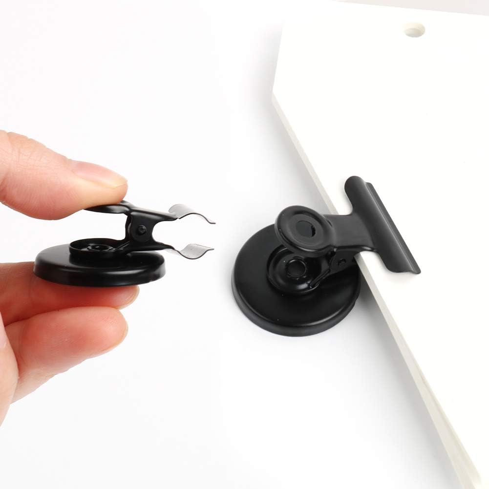VNDUEEY 20 Pack Black Fridge Magnets Magnetic Clips Refrigerator Magnet, Magnet Clips for Whiteboard Locker, Clip Magnets for Home, School, Office, Magnetic Paper Clip Holder