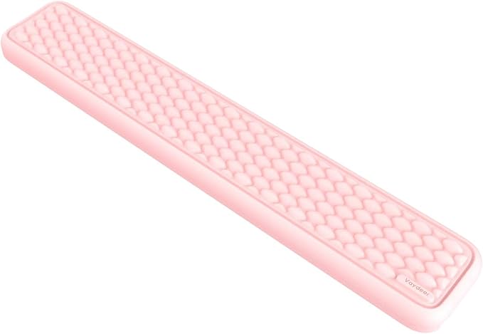 Vaydeer Ergonomic Full-Length L-Shaped Elbow Rest Pad, Desk Edge Pad, Pink | Soft Memory Foam Supports Elbow and Forearm, Desk Edge Cushion for Keyboard, Mouse, Office and Gaming Use