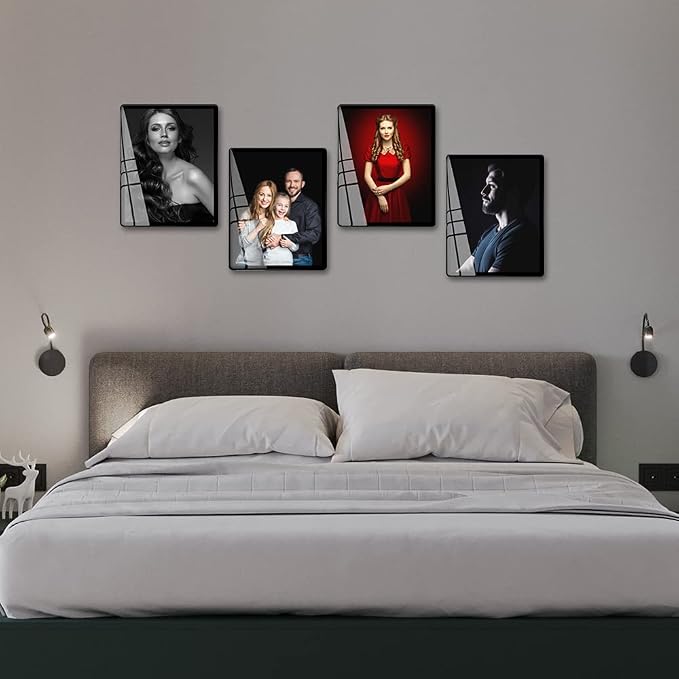 Bluesun 8x10 Picture Frame White Standing can be Vertical and Horizontal - Real Glass Frames, Cool 8×10 Photo Frame, Wall Frames Gifts for Women Girlfriend Mom Sisters and Loved Ones(8x10, white) | 8×10 White Photo Frame with Tempered Glass & Rounded C...