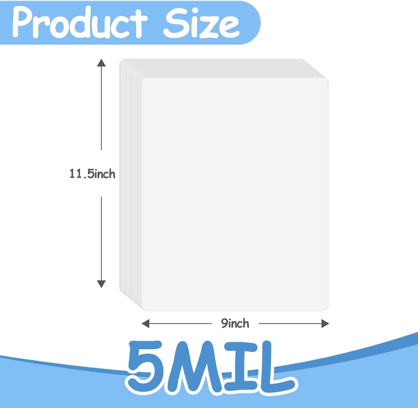 [5mil 100 Pack] InpourPack Laminating Pouches, 5 Mil Clear Thermal Laminating Pouches 9 x 11.5 Inch Laminating Sheets for Laminator, Holds 8.5 x 11 Inch Sheets