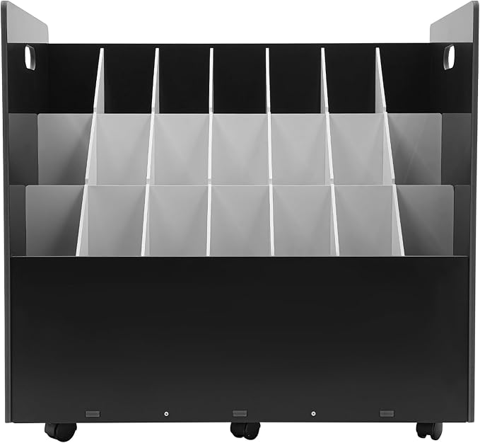 Blue Print Storage Organizer with Wheels, 21 Slots Roll Files Cart, Black | Mobile Blueprint Storage Rack Cart, Construction Plan Holder, Map Poster Storage Cabinet for Office Home School