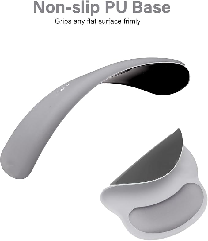 MOSISO Wrist Rest Support for Mouse Pad&Keyboard Set, Gray | Circle Curved Ergonomic Mousepad Non-Slip Base Home/Office Pain Relief&Easy Typing Pad with Soft Cloth&Silicone Lining