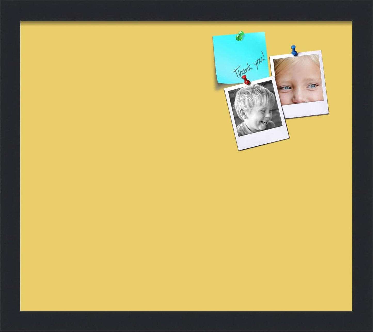 PinPix 16x14 Inch Cork Bulletin Board. This Decorative Framed Pin Board Comes with Honey Pastel Design and a Satin Black Frame. Ideal for Home Office Decor or Message Board (PinPix-1810)