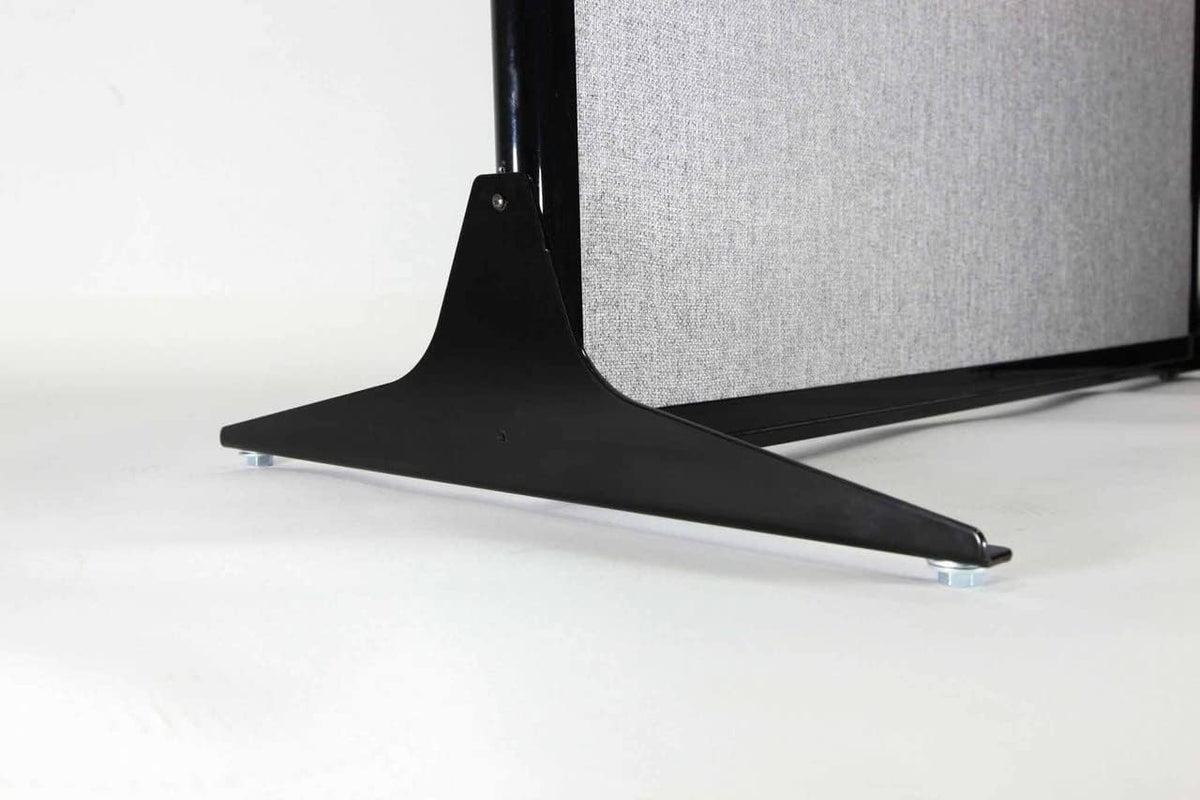 Versare Office Workstation Screen | Portable Wall Divider | Modern Cubicle | Freestanding Privacy Screen | Flexible Work Space | 3 Panels | 99" Wide x 70" Tall Black SoundSorb Panels with Window
