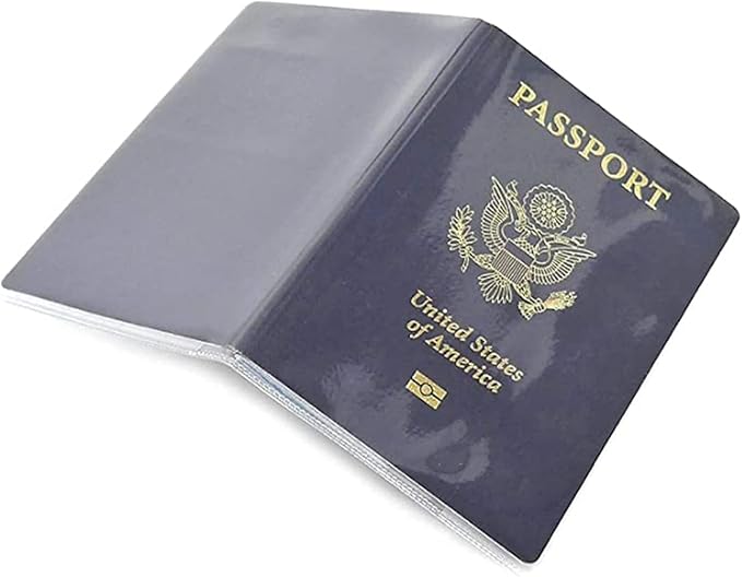 Waterproof Clear PVC Passport Cover Holder Case Protector ID Card | Waterproof,scratchproof, dustproof. Lightweight, slim. Keeps cards & travel docs organized for men & women