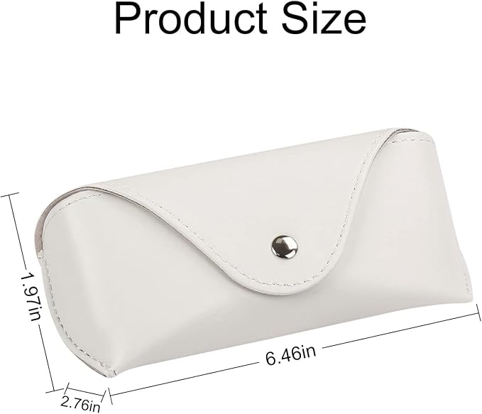 LogHog Portable Leather Glasses Case,Flexible Sunglasses Pouch Slim Case for Women Men Horizontal Eyeglass Case