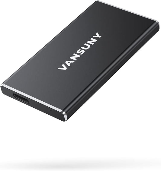 Vansuny 500GB Portable External SSD, USB 3.1 Gen2 450MB/s High-Speed Data Transfer, Metal USB C Mini Portable External Solid State Drive for PC, Laptop, Phones and More